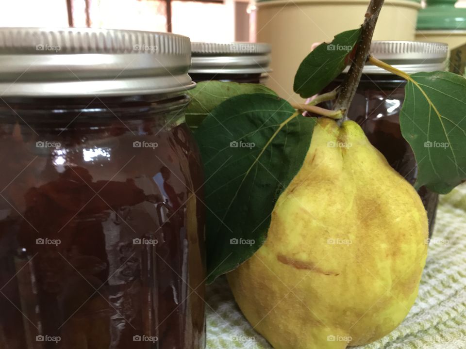 Homemade organic quince fruit sauce preserves 