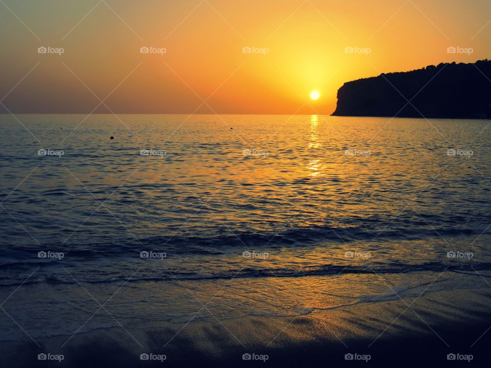 Sunset over sea