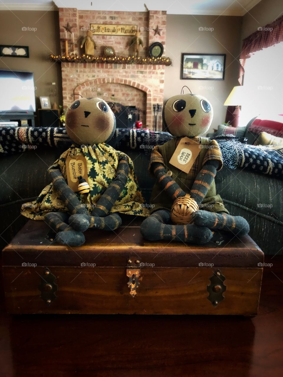 Bumblebee folk art primitive dolls 