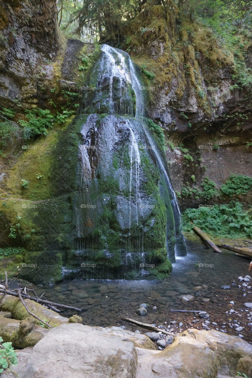 Barely there. Waterfall along a hike