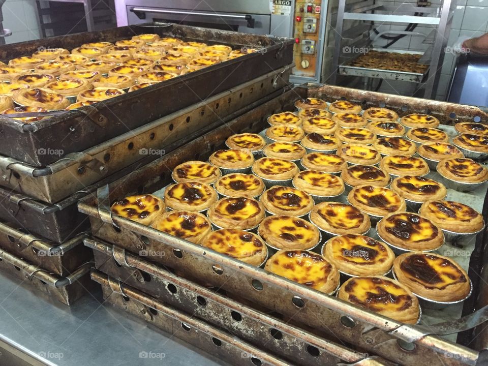 Macanese egg tart. Egg tart found in a traditional small bakery in Taipa, Macau