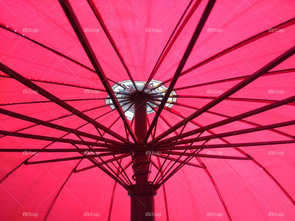 Triangle shape on pink umbrella