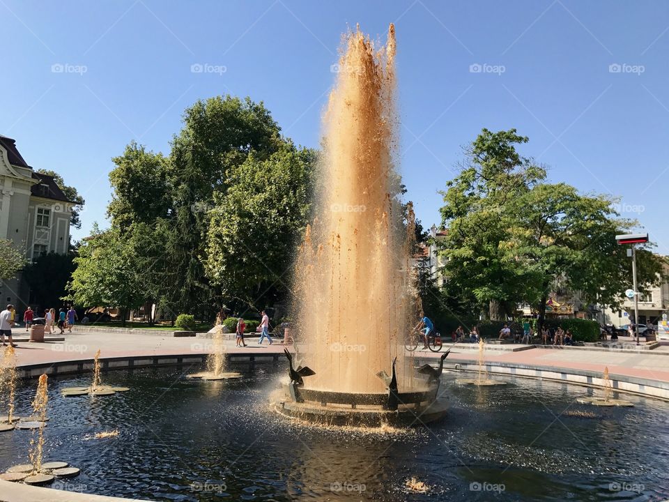 Fountain with Coca Cola in Plovdiv, Bulgaria 