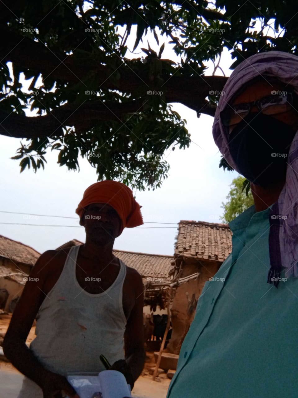 Chakia Chandauli, a man standing in a turban under the tree, Uttar Pradesh India