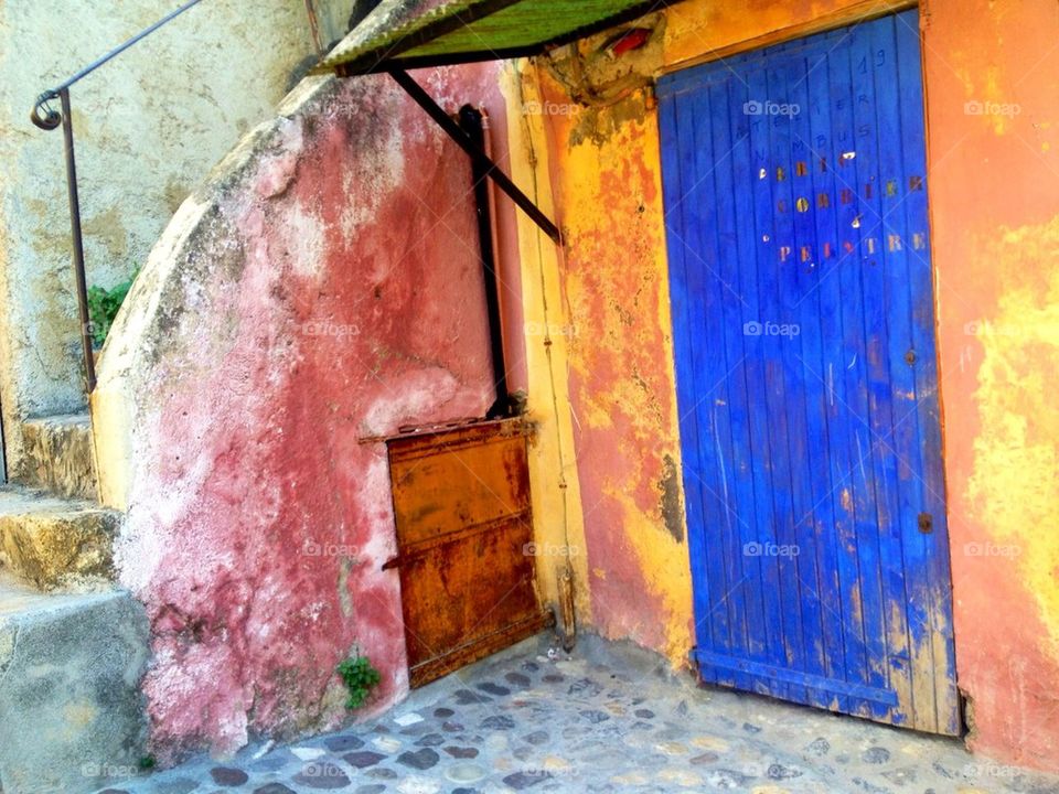 blue colours door france by lemonique