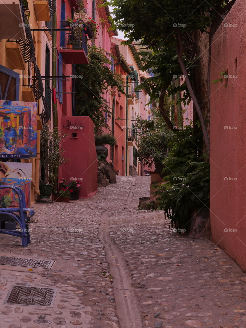 colores calle pueblo frances de Collure