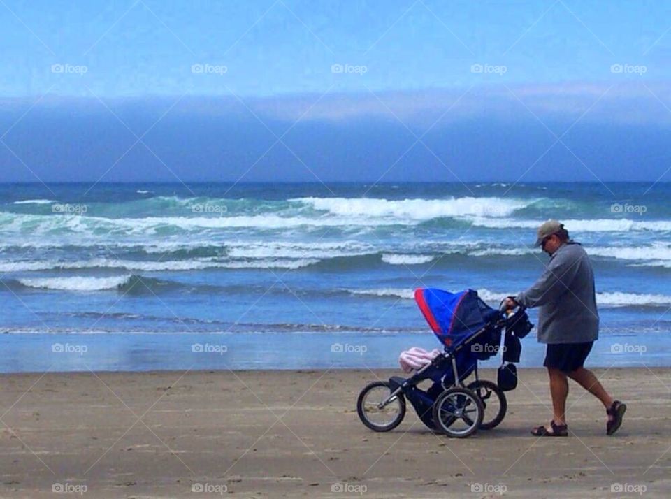 Stroller on the beach