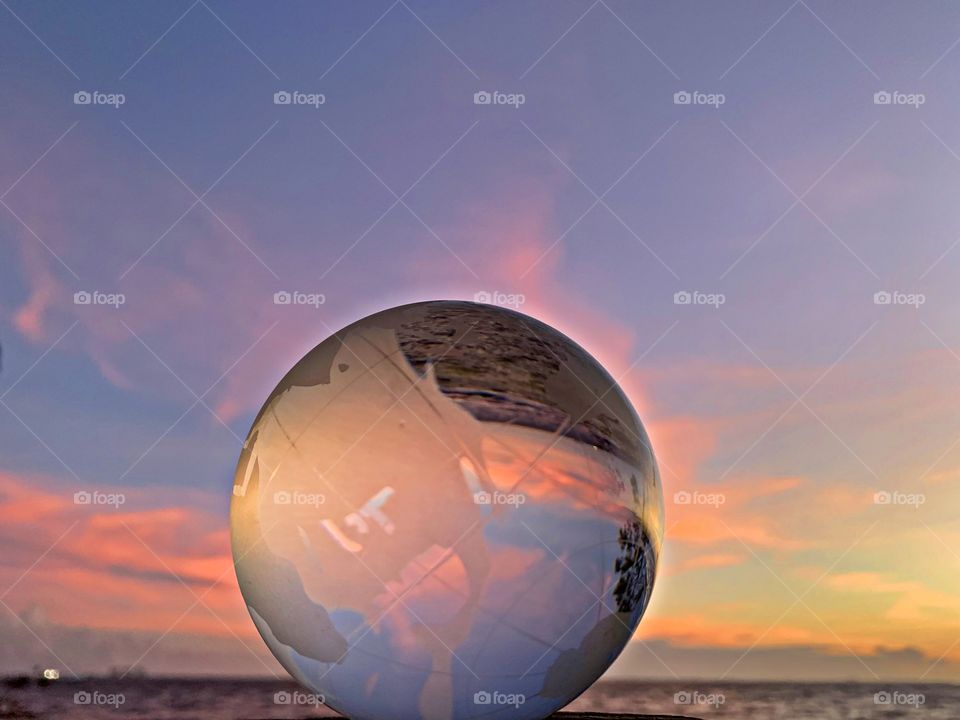 Sunset-Landscapei Gazing into the future with crystal ball photography.It works like
an external lens 