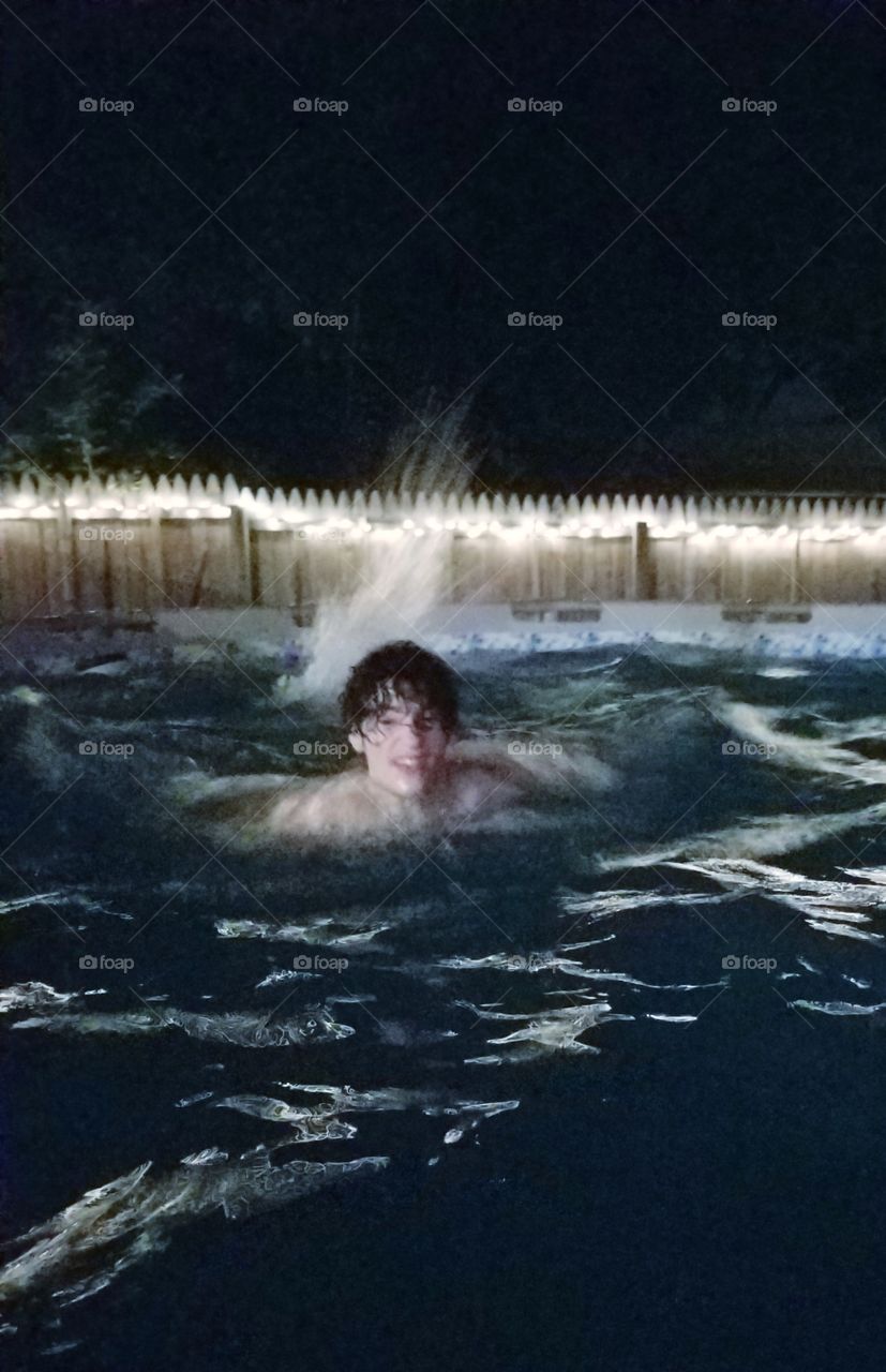 night time swim