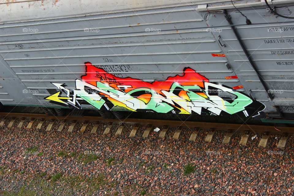 graffiti on the train