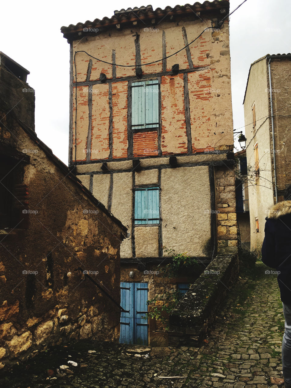 Empty house with close shutters