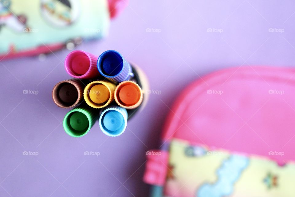 Colorful school materials