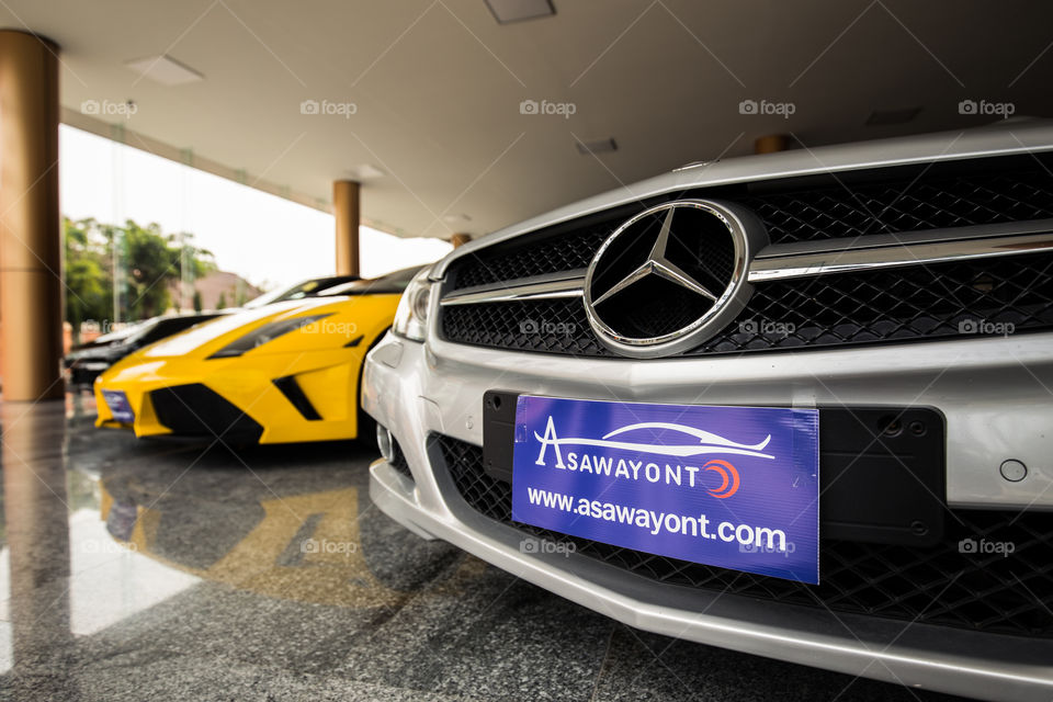 Mercedes Benz in the showroom 