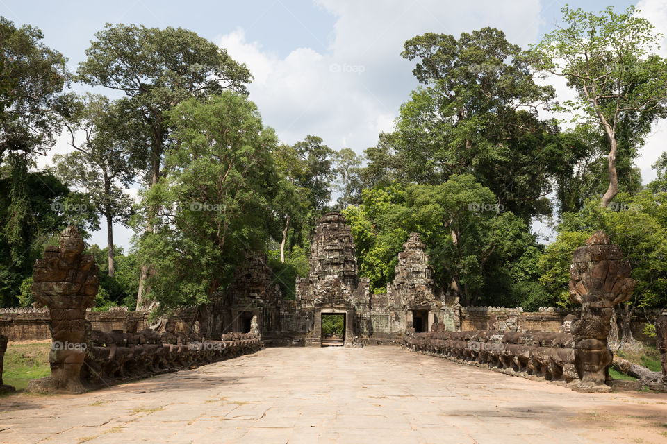 The entrance of the old temple in Cambodia