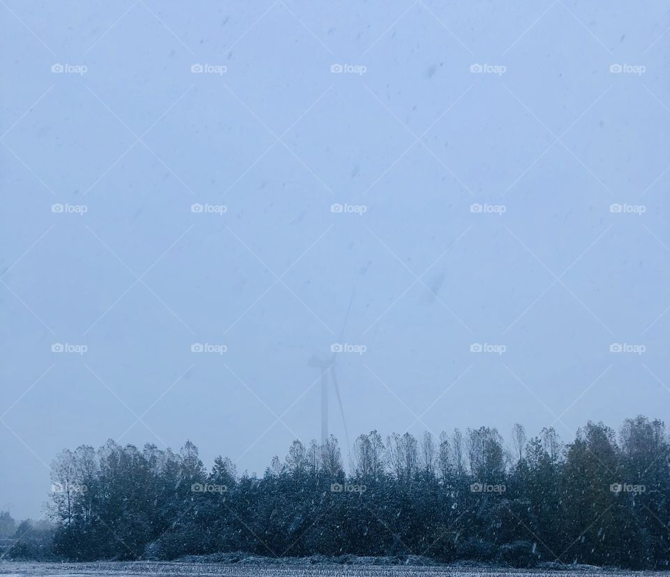 Windmill background snow 