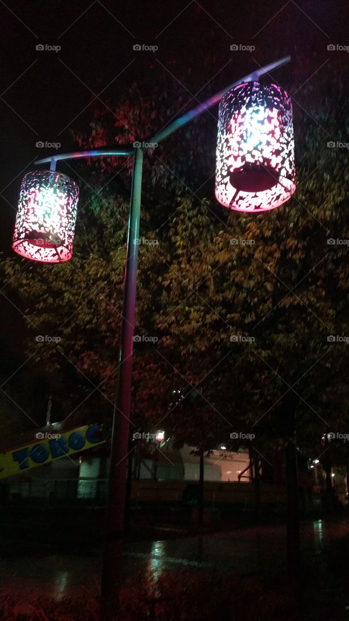 Lights in the night, beautiful lamps