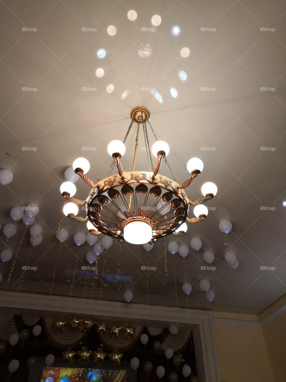 The reflection of the lights