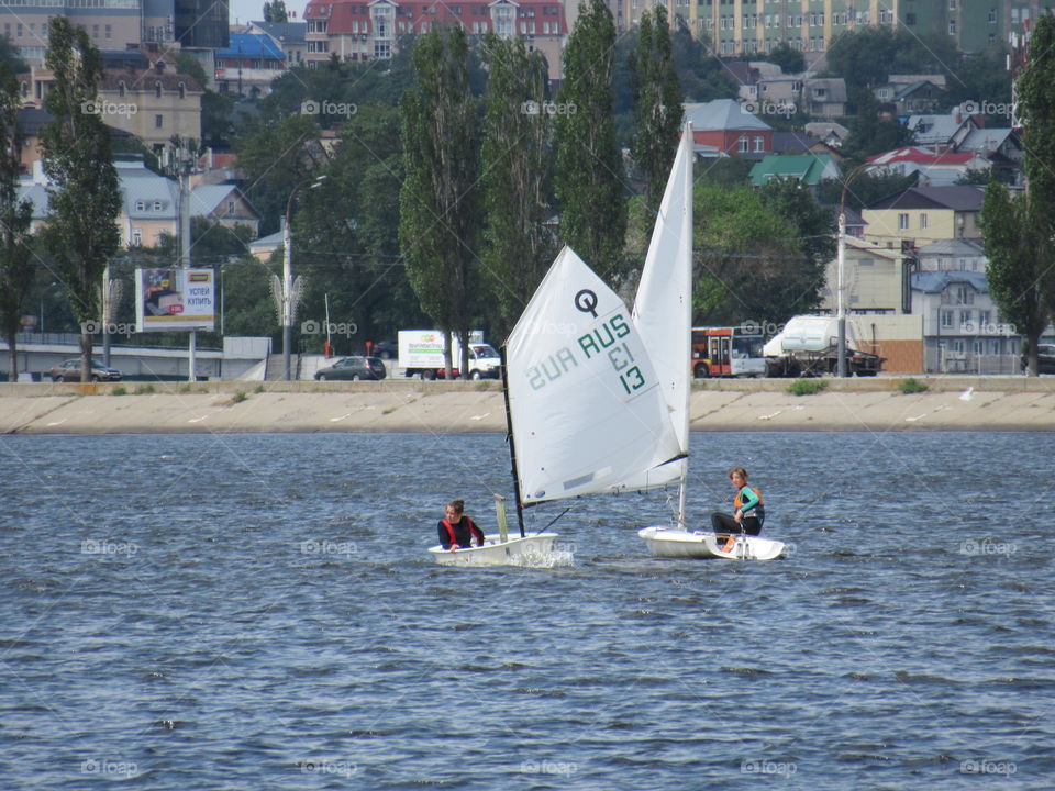 rest on the water, under sail, the city of Voronezh Russia