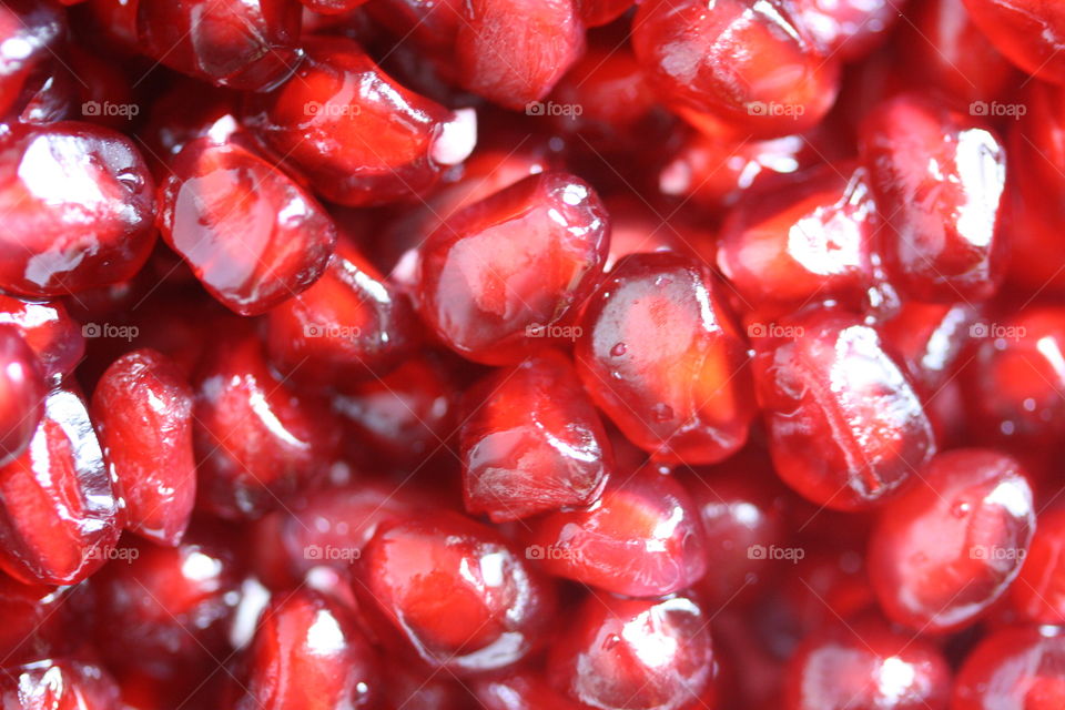 Pomegranate seeds, close-up