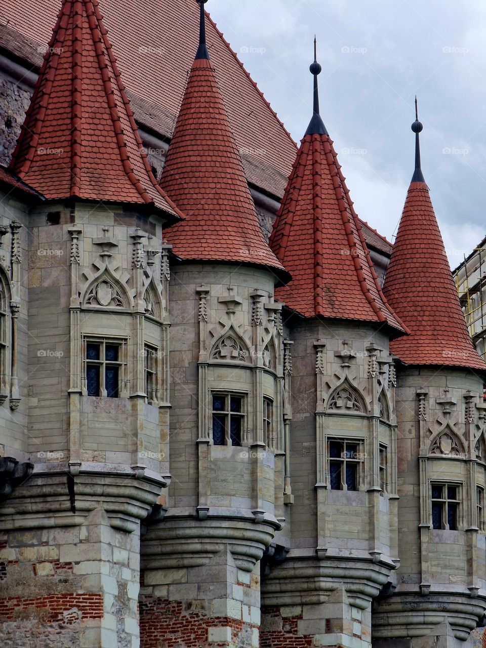 the turrets of the Corvinian castle in Hunedoara