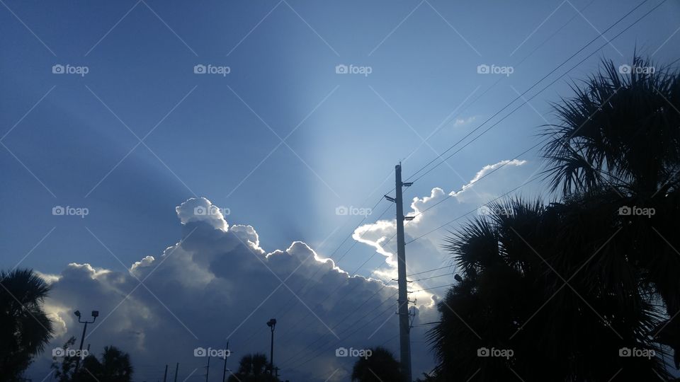 Sunny storm clouds