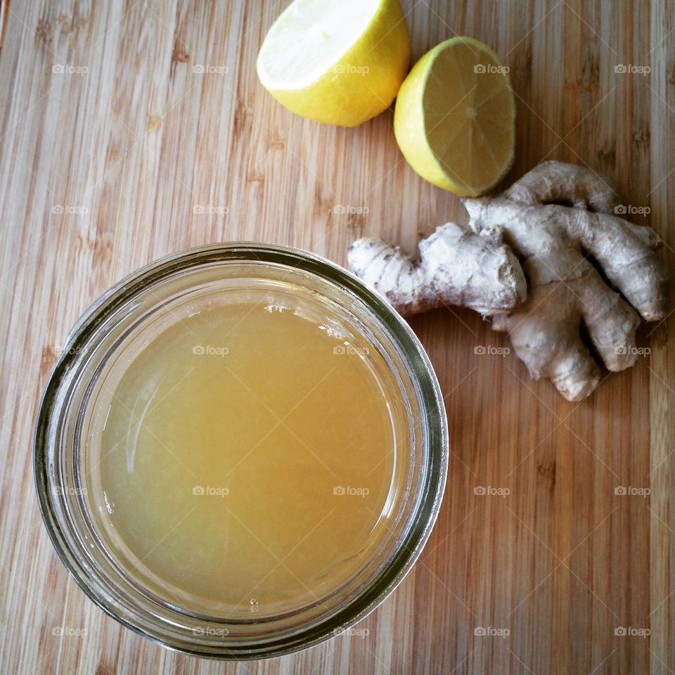 Holistic remedy . Ginger, lemon, honey tea - Ginger Dragon