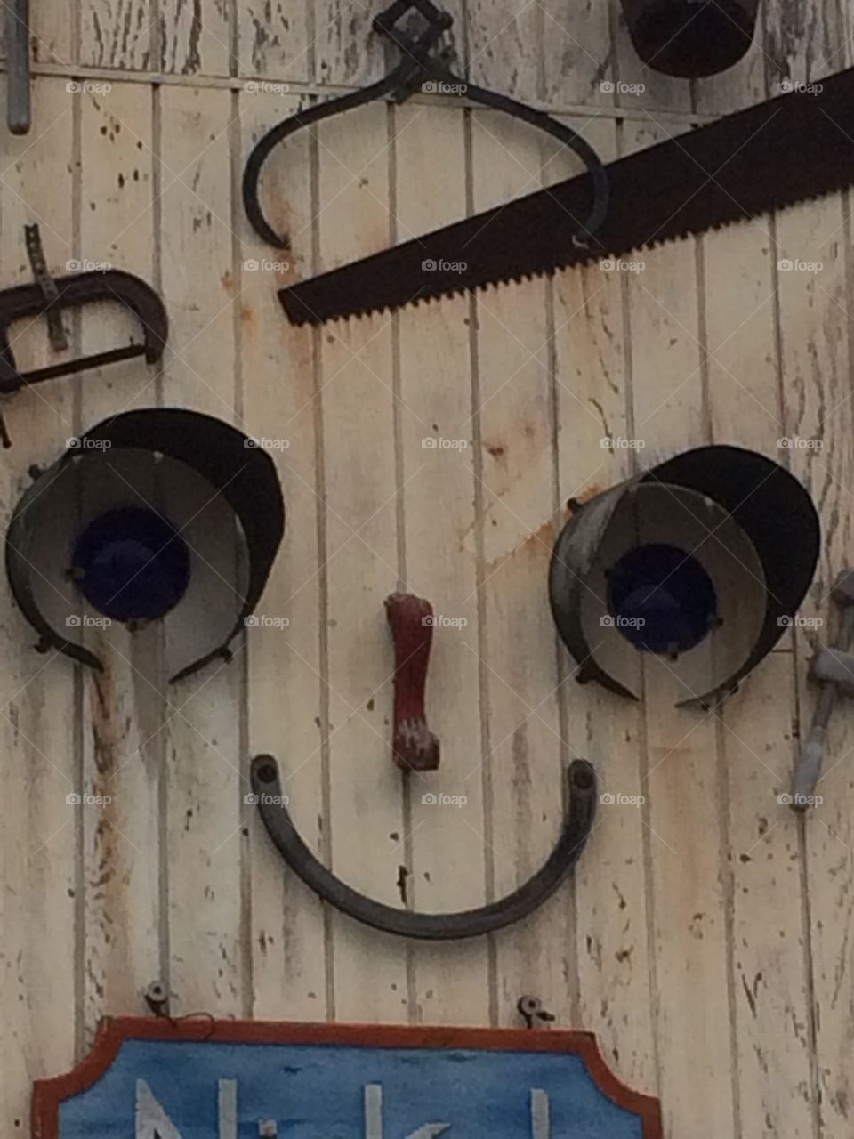 Smile out of metal parts