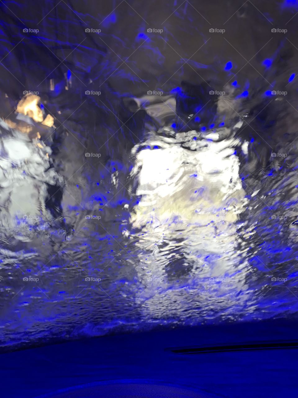 Blue lights at car wash