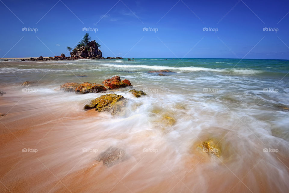 Seascape with blue sky