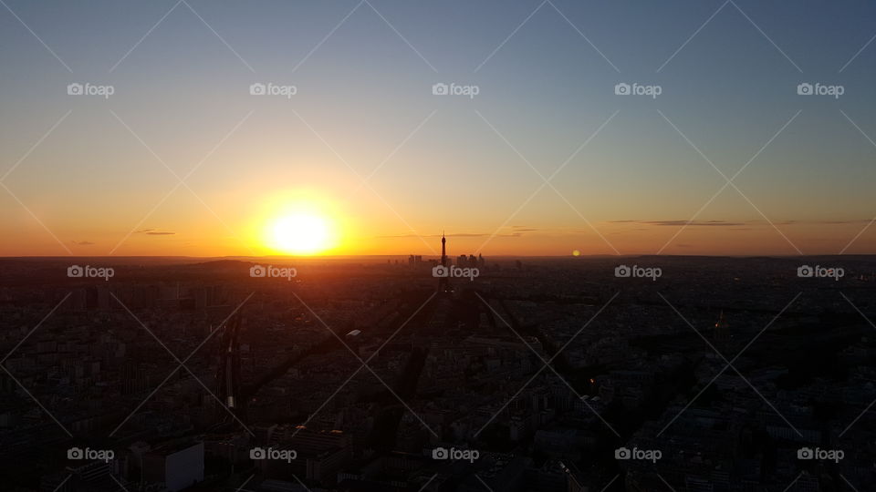 sunset in paris