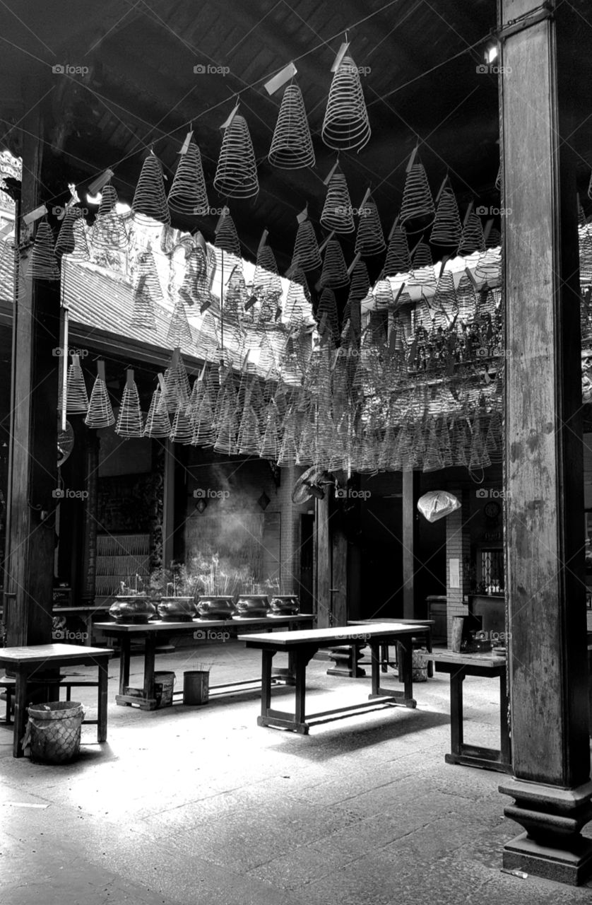 Incense coils assures the prayers of the devout linger on the ears of the gods.