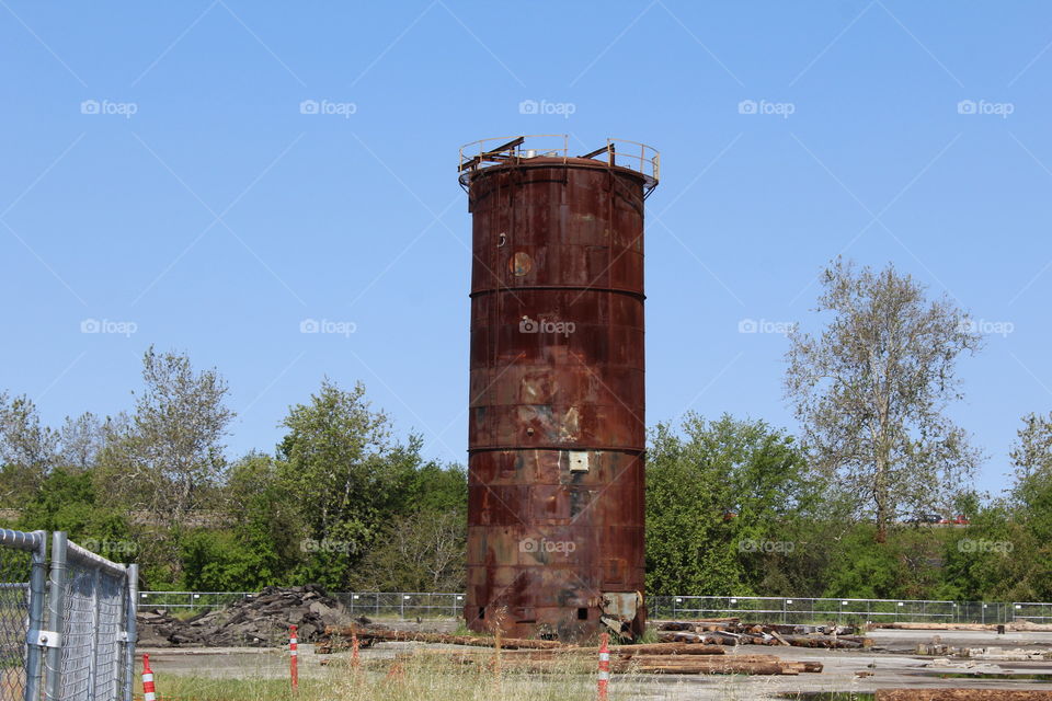 rusty water tower