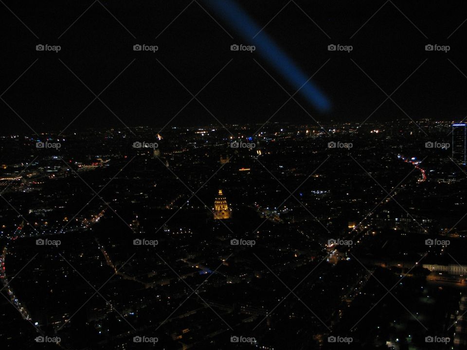Paris at night. Night view of Paris from the Eiffel tower