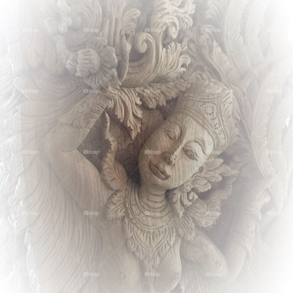 Thailand Wood Carving. Chaing Mai, Teak Carving