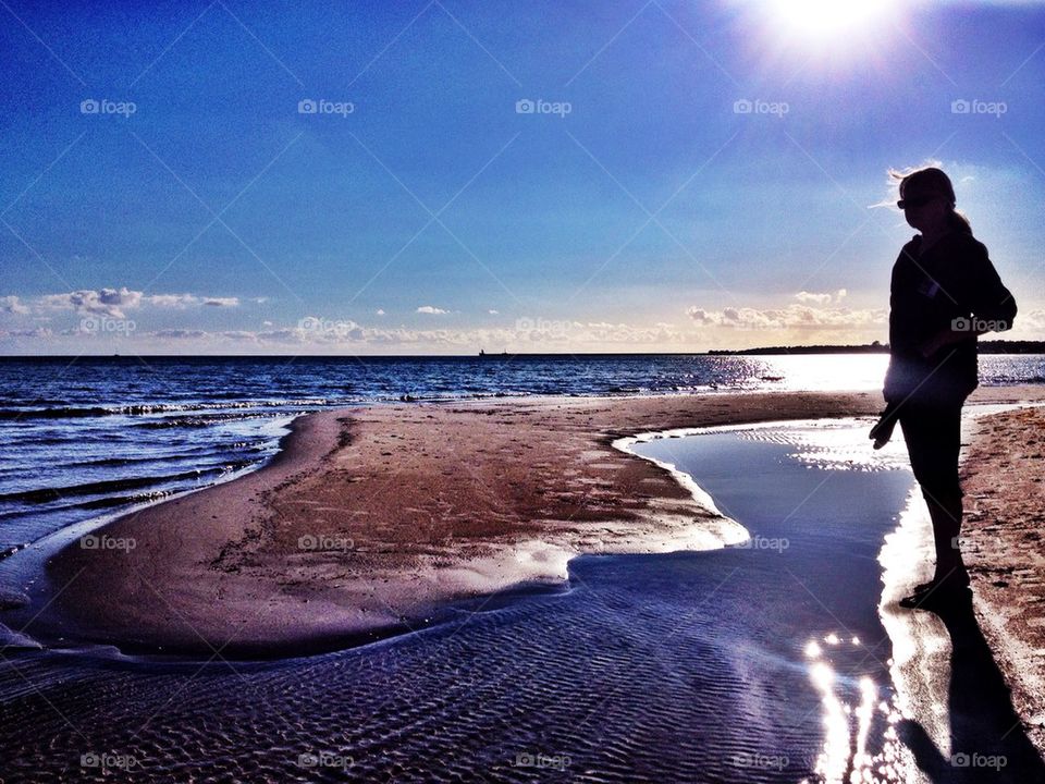 Beach at tide