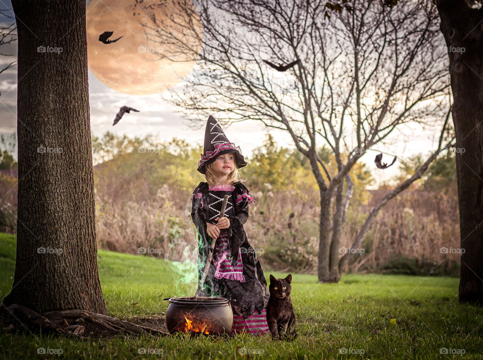 A witch and her cat