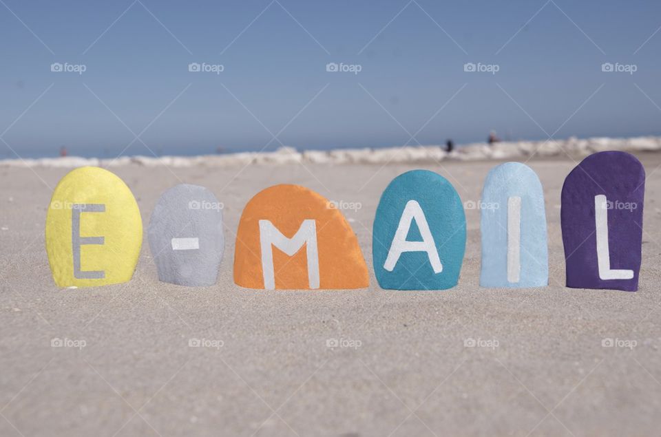 E-mail concept on colorful stones