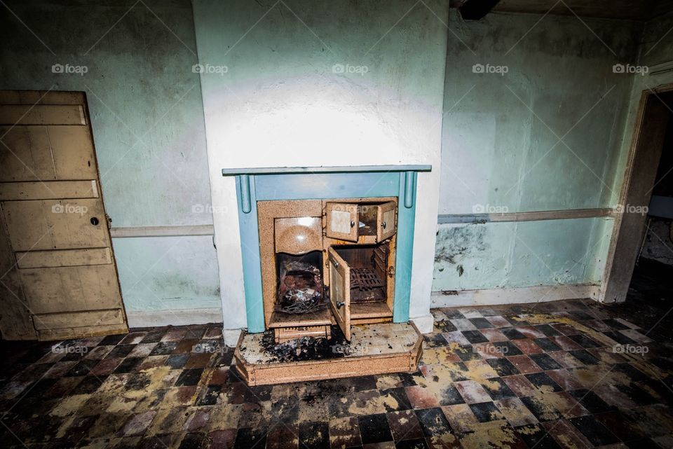 Fire place in an abandoned house 