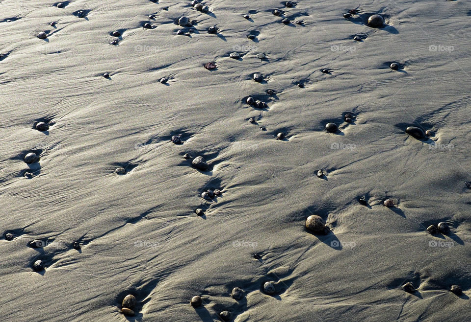 Pebbles on the beach. 