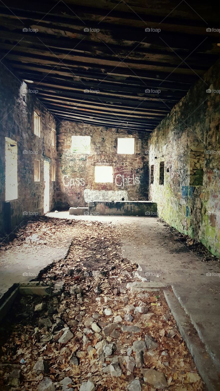 old abandoned stone building