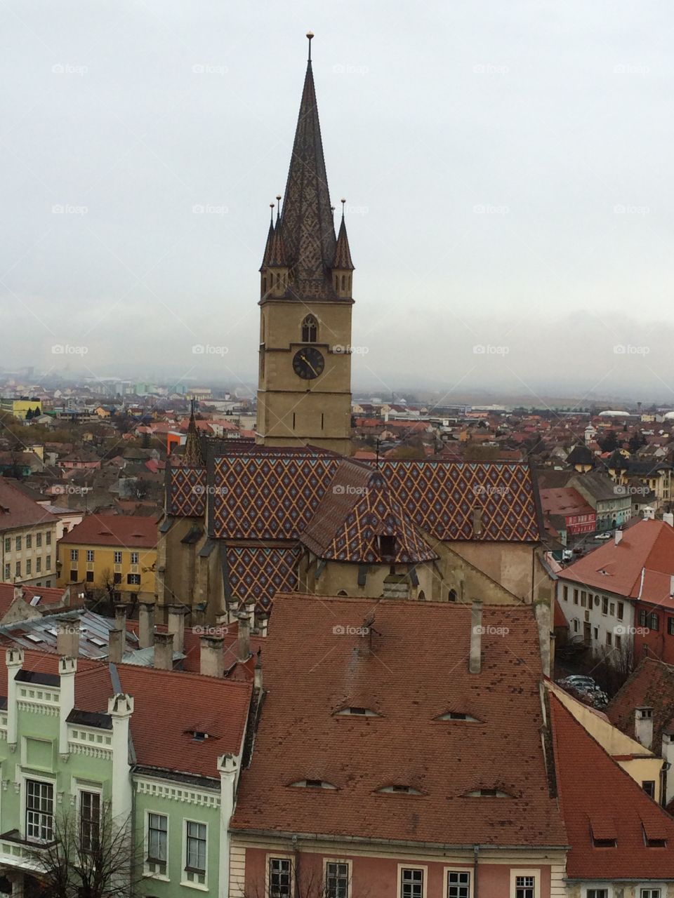 High angle view of sibiu