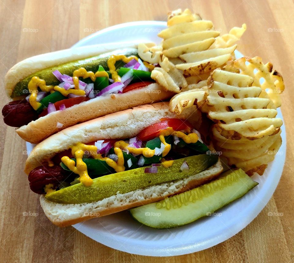 chicago dogs and wiffle fries