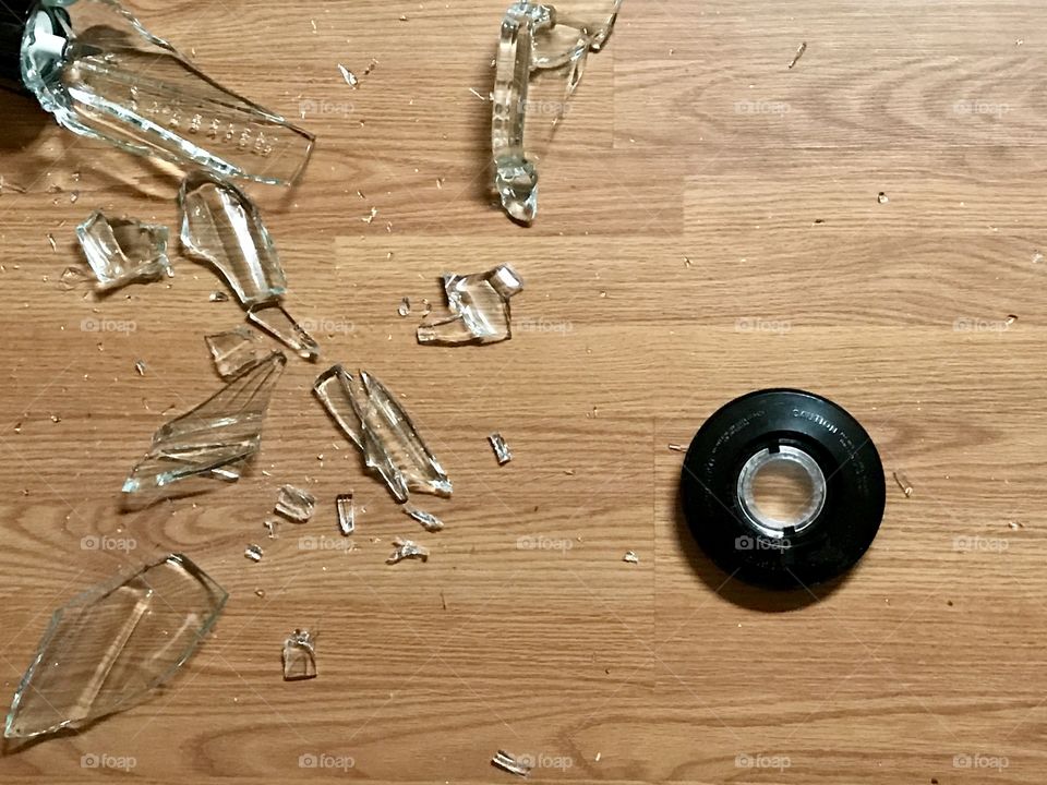 Broken glass blender