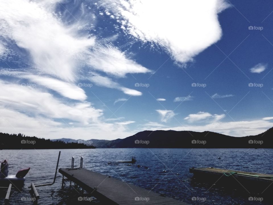 sunny summer lake day