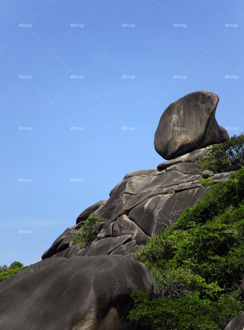 Rock like a sail, Similan island in southern Thailand.