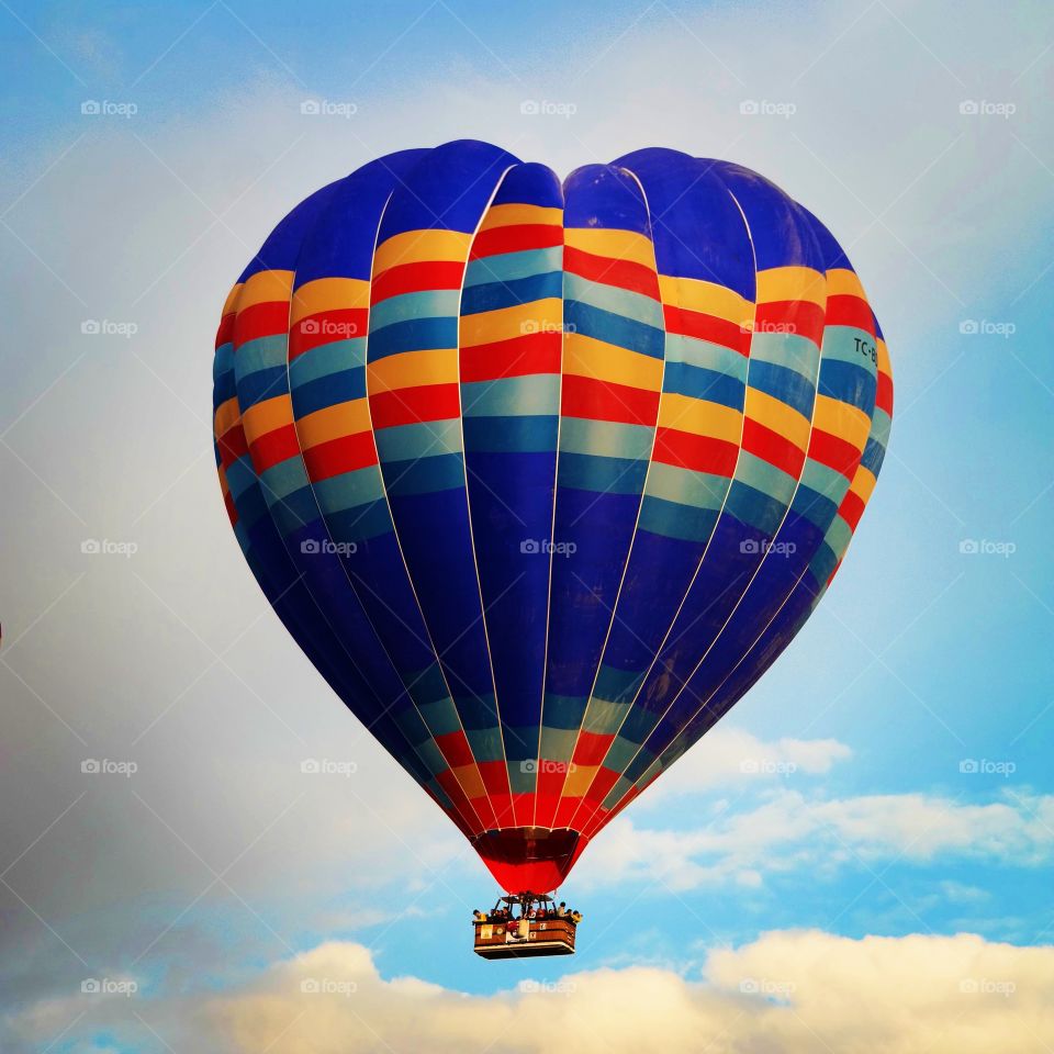 Heart balloon . Montage of a picture taken in Goreme, Turkey (May, 2015).