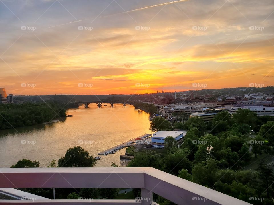 colorful sunset in Washington DC