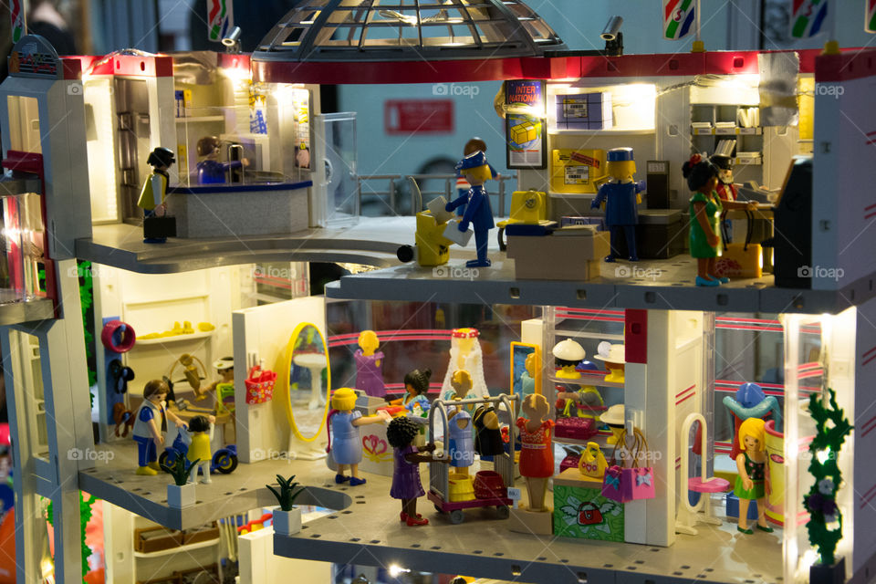 Playmobil toys in a toys museum Toy World in Helsingborg Sweden.