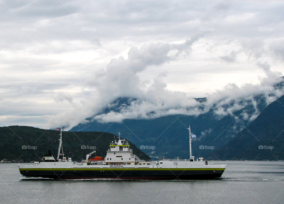 ship in the fjord, Norway