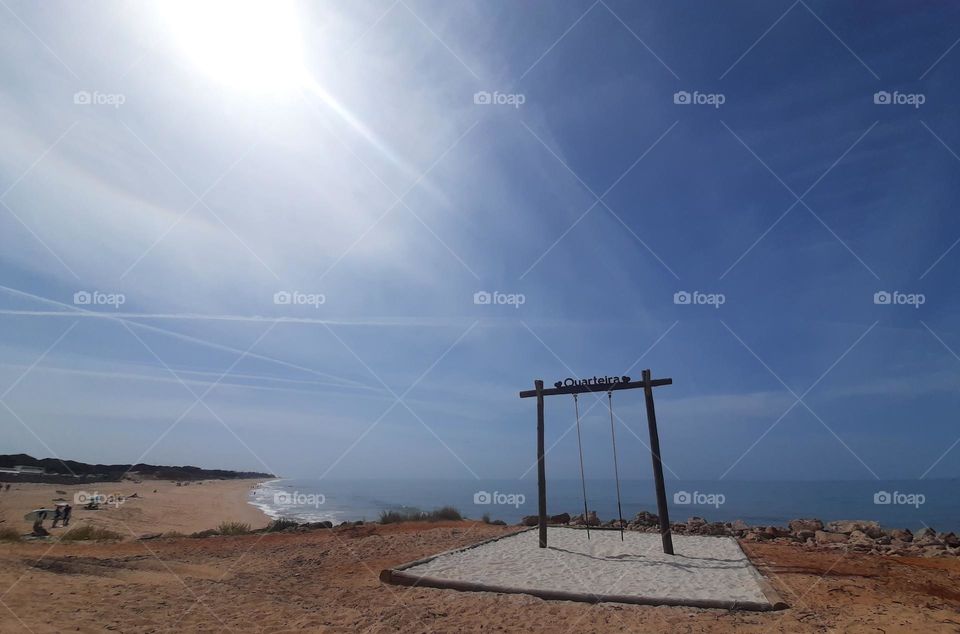 Paradise Swing - The first beach swing in the Algarve, Quarteira, Portugal